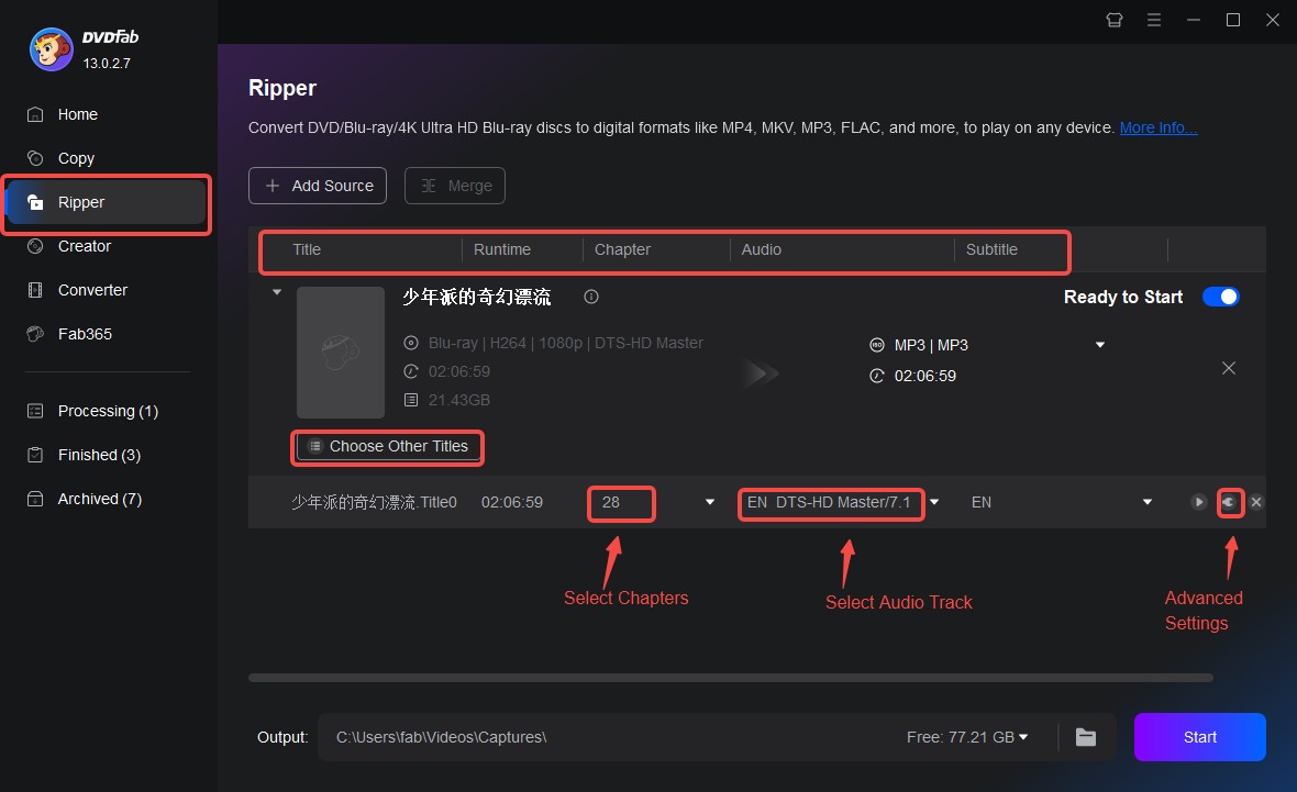 Copy DVD to hard drive/USB in MP4/MP3 format