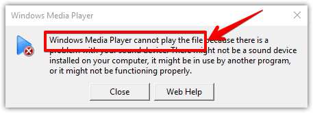 Windows media player 11 cannot play the file