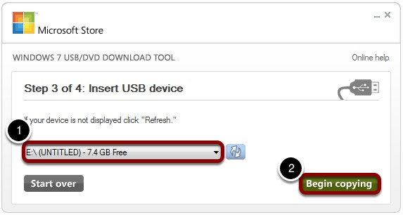 How to use the Windows USB/DVD download tool 