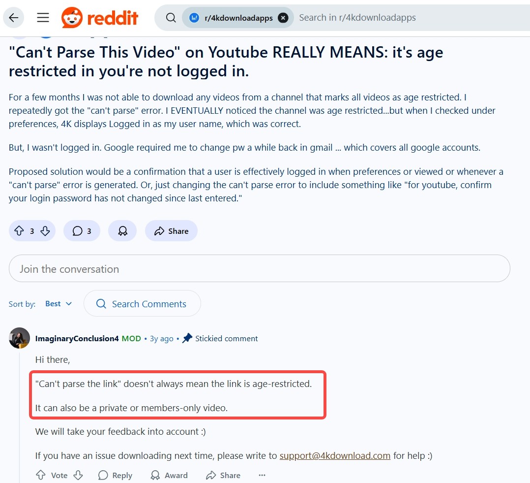 Warum kann 4KVideoDownloader Links nicht analysieren?