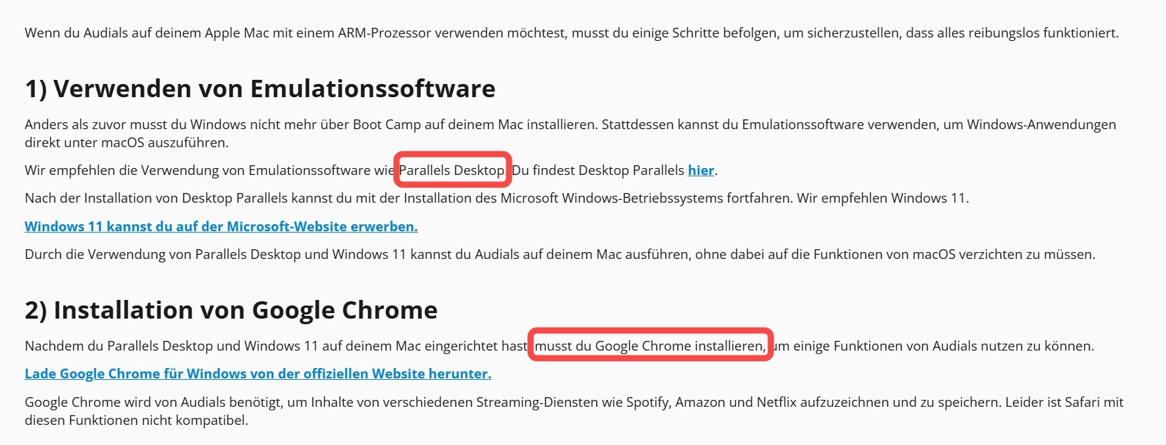 Anleitung für Mac Anwender