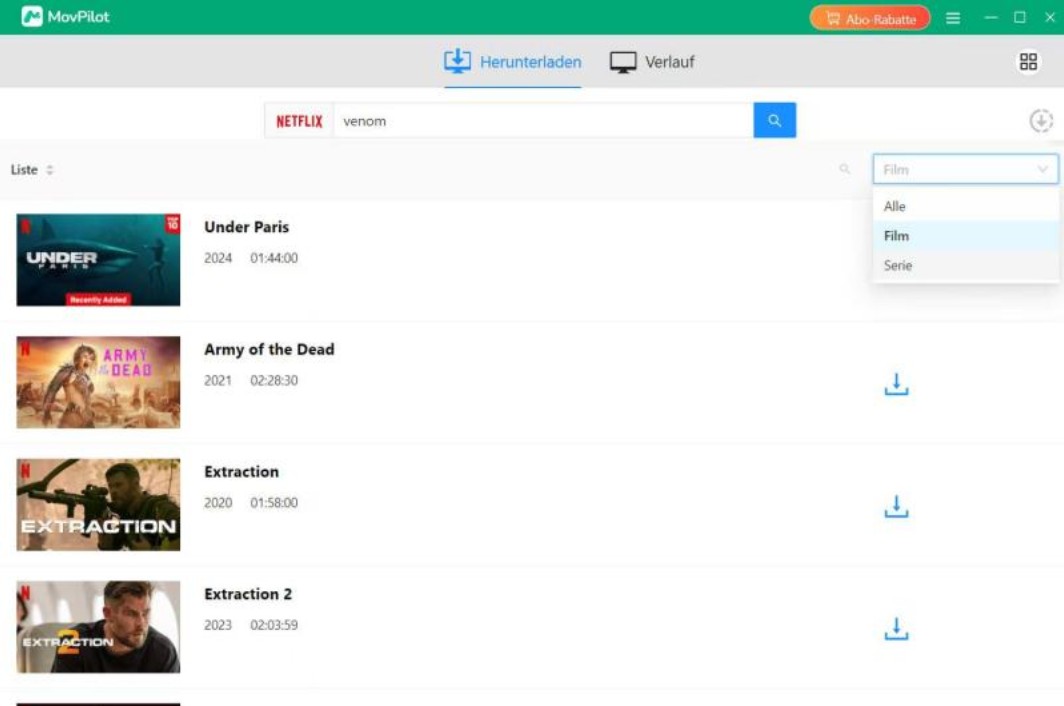 Wie benutzt man MovPilot Netflix Downloader?