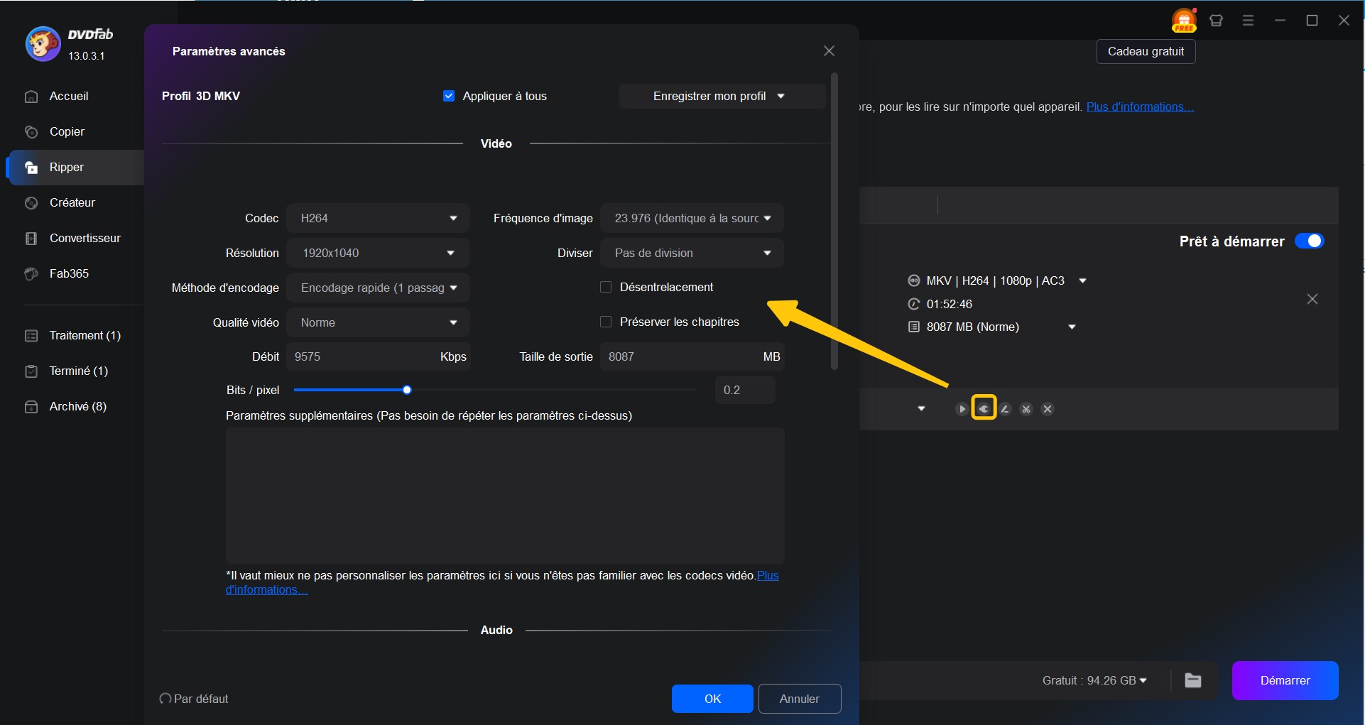 Comment convertir un Blu-ray 3D en MKV 3D avec DVDFab Blu-ray Ripper 