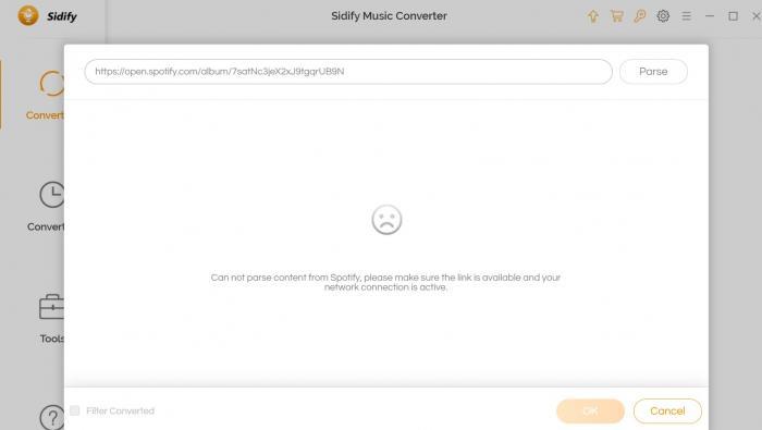 Fail to Download Spotify Music with Sidify